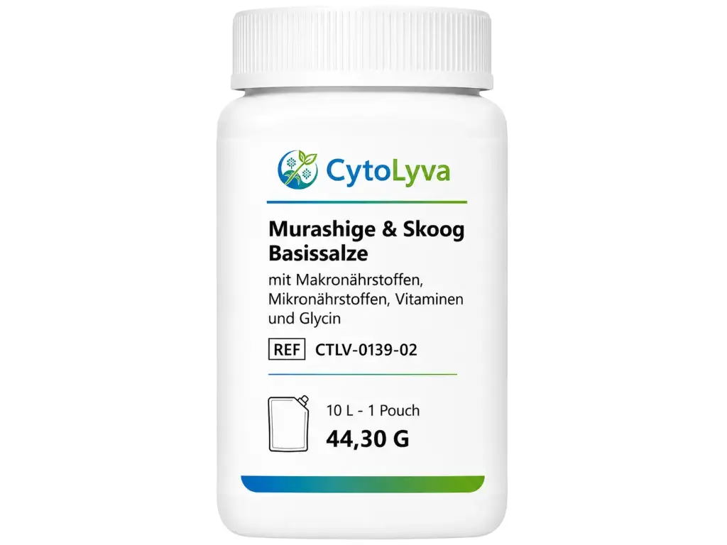 Murashige & Skoog Basissalze mit Makronährstoffen, Mikronährstoffen, Vitaminen und Glycin