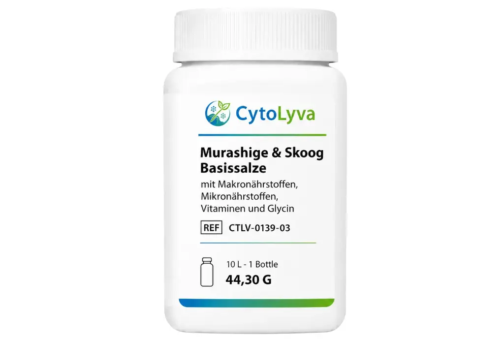 Murashige & Skoog Basissalze mit Makronährstoffen, Mikronährstoffen, Vitaminen und Glycin