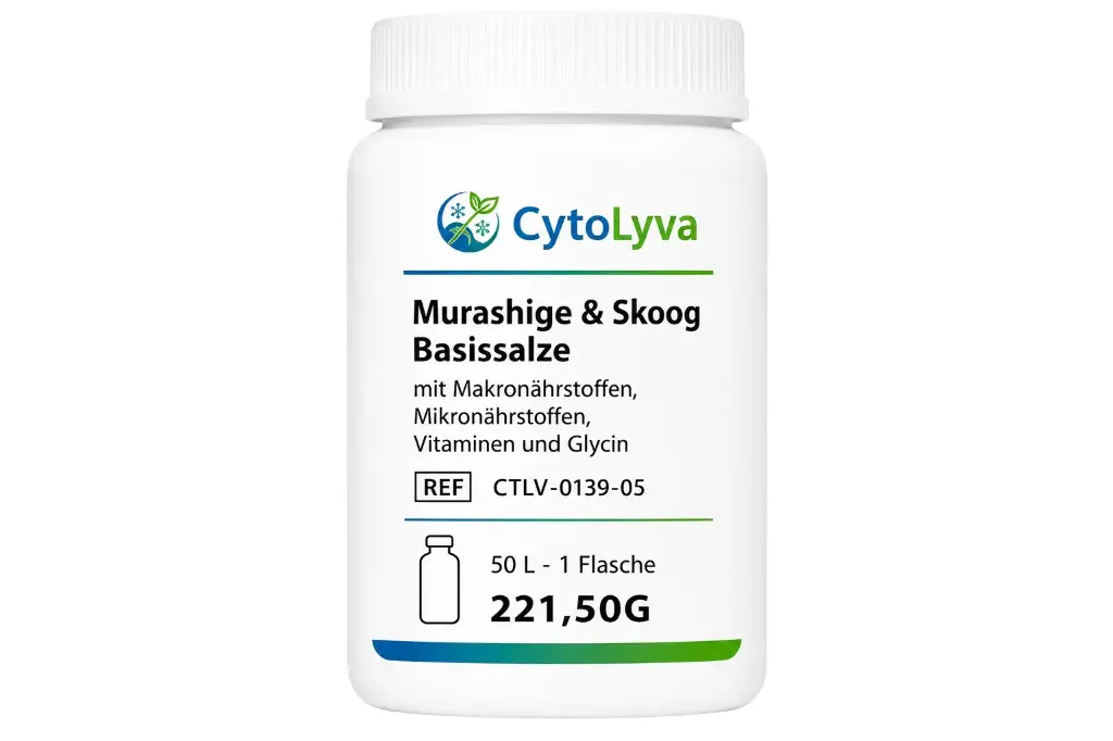 Murashige & Skoog Basissalze mit Makronährstoffen, Mikronährstoffen, Vitaminen und Glycin