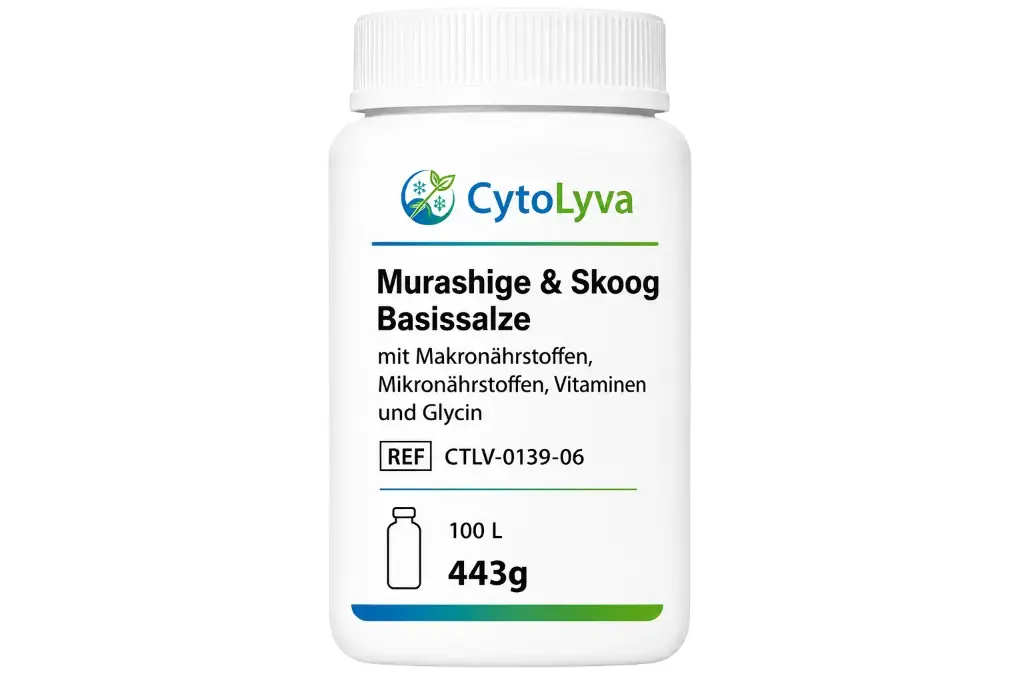 Murashige & Skoog Basissalze mit Makronährstoffen, Mikronährstoffen, Vitaminen und Glycin